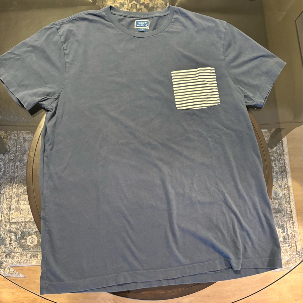 J Crew Men’s Slim Blue Pocket Tee